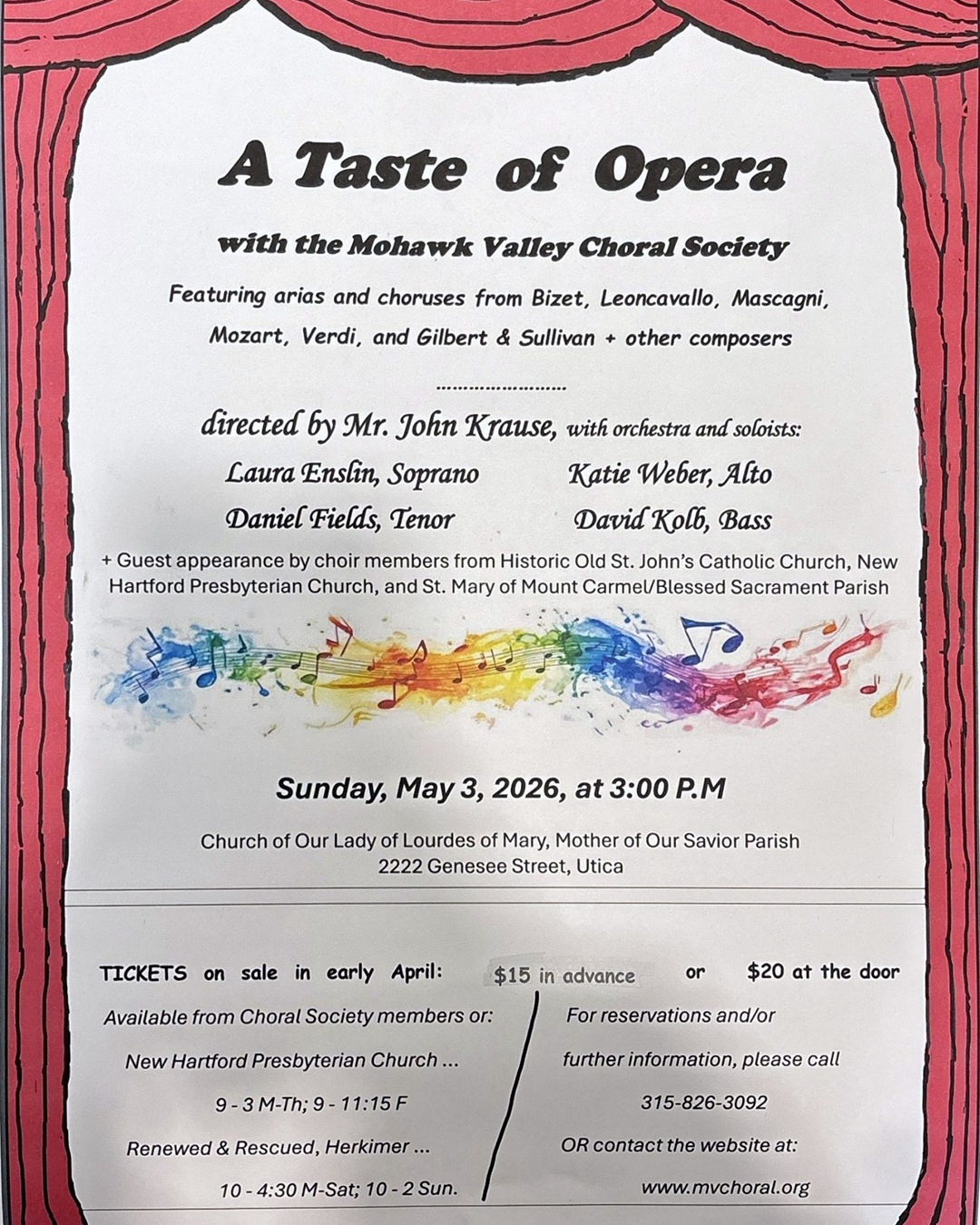 A Taste of Opera with the Mohawk Valley Choral Society                                                                                                                                                                                                                                                      