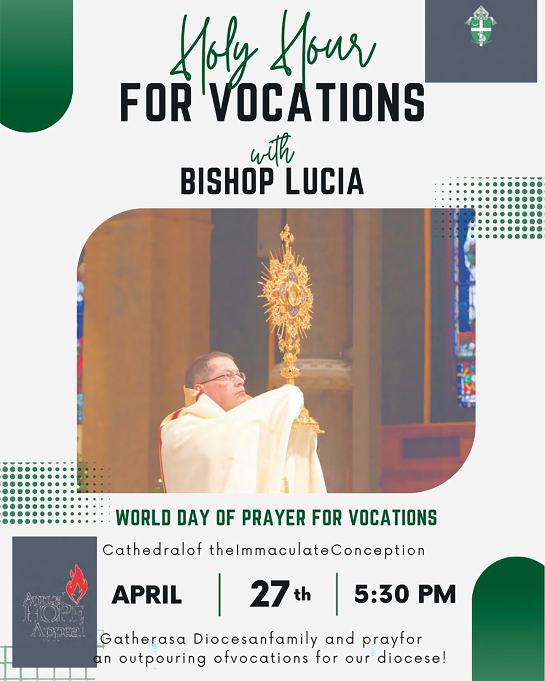 Holy Hours for Vocations with Bishop Lucia                                                                                                                                                                                                                                                                  